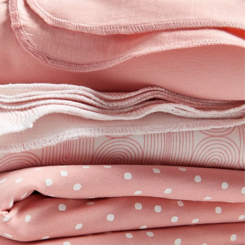 Zen Pink Organic Baby Swaddle Blankets, Set of 3