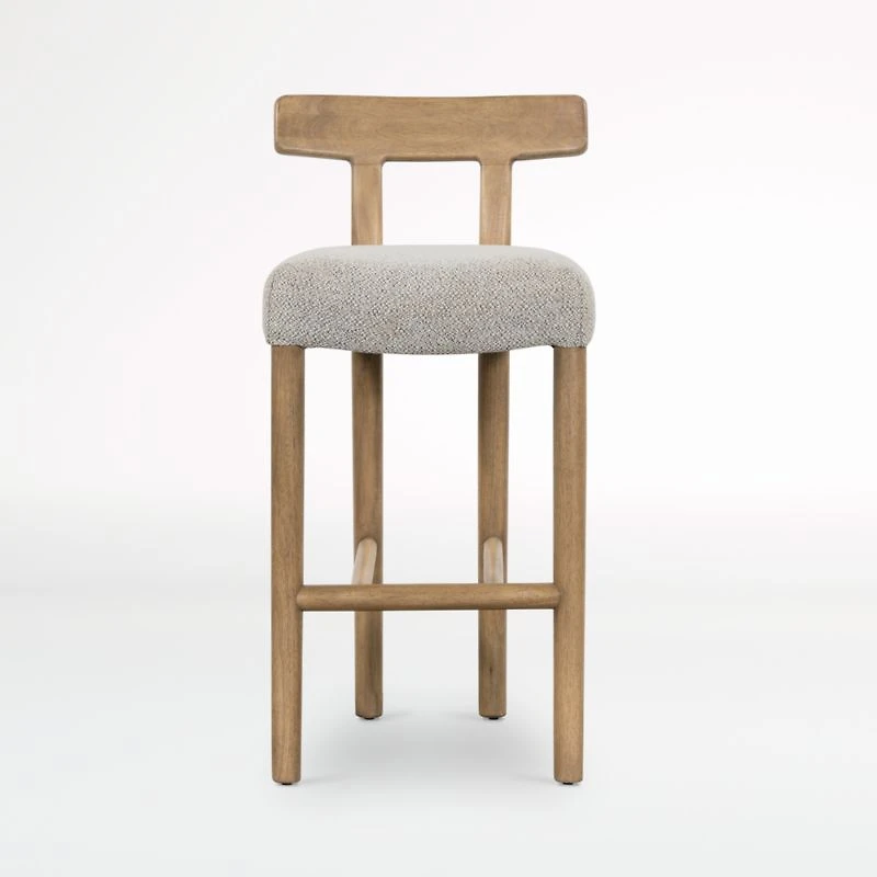 Ziady Brunswick Pebble Upholstered Wood Counter Stool