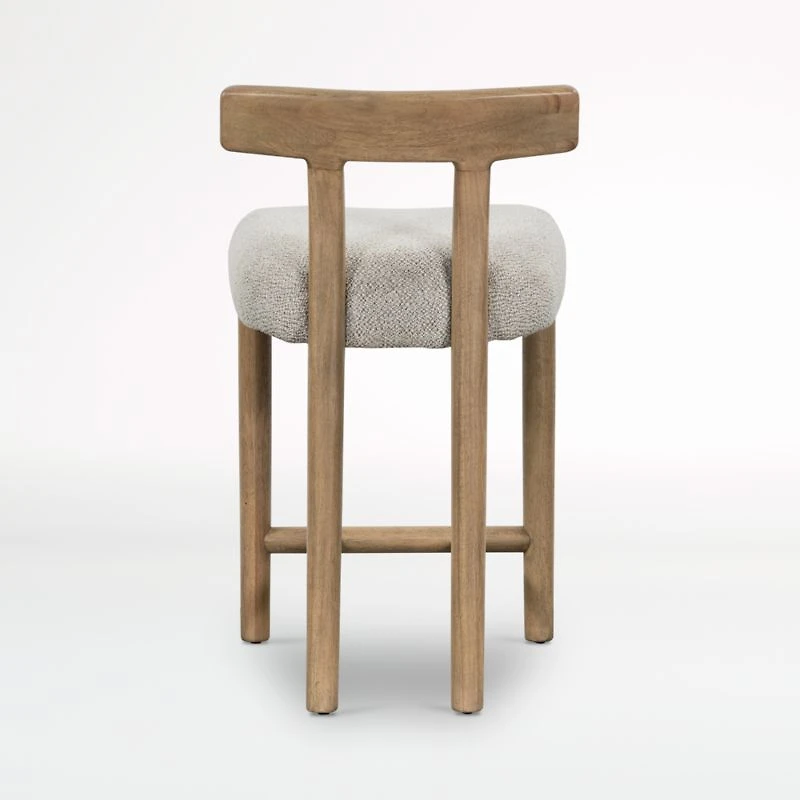 Ziady Brunswick Pebble Upholstered Wood Counter Stool