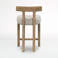Ziady Brunswick Pebble Upholstered Wood Counter Stool