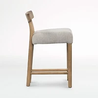 Ziady Brunswick Pebble Upholstered Wood Counter Stool