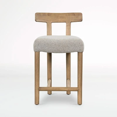 Ziady Brunswick Pebble Upholstered Wood Counter Stool