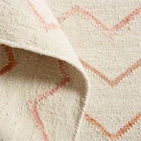 Ziggy Flatweave Wool and Cotton Pink Kids 12"x18" Rug Swatch