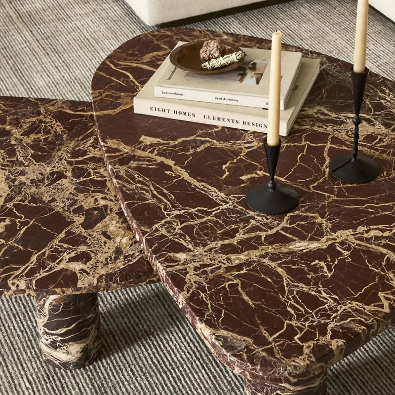 Zion Merlot Marble Nesting Coffee Tables