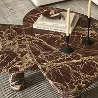 Zion Merlot Marble Nesting Coffee Tables
