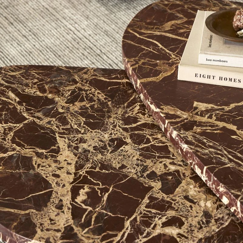 Zion Merlot Marble Nesting Coffee Tables