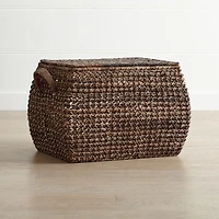 Zuzu Large Rectangular Handwoven Basket with Lid
