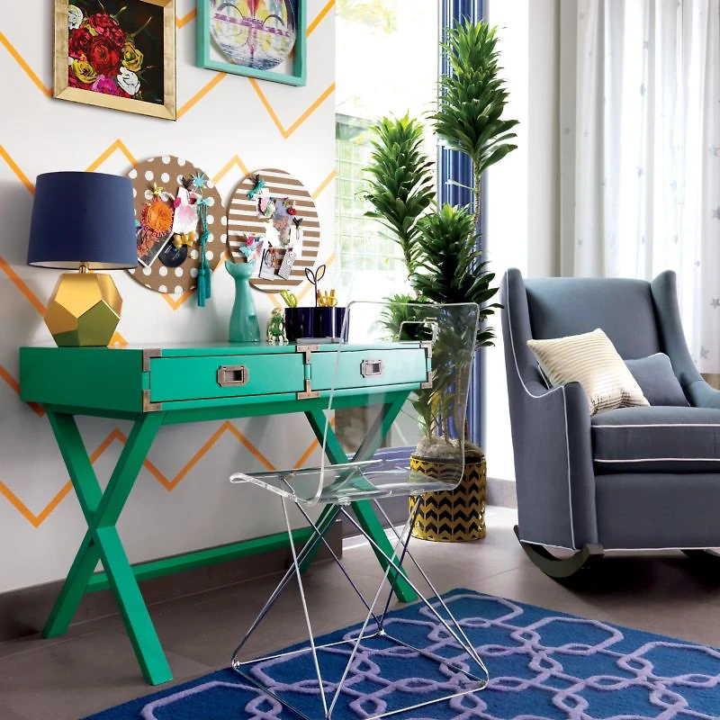 Now You See It Acrylic Kids Desk Chair with Silver Base