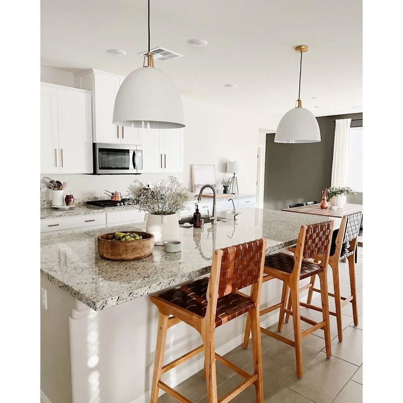 Maddox White Dome Pendant Small with Nickel Socket