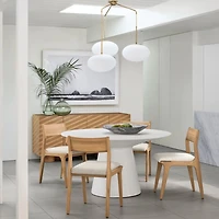 Nayarit 54" White Indoor/Outdoor Concrete Dining Table