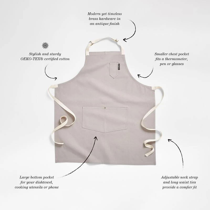 Black Kitchen Apron with Pockets