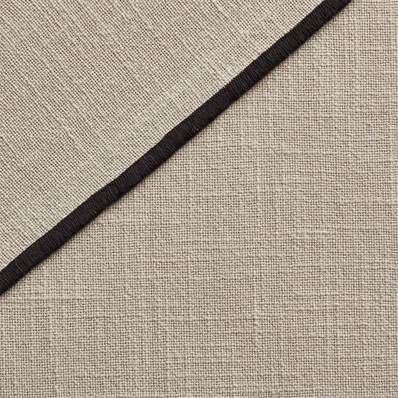 Warm Beige Merrow Stitch Organic Cotton Blackout Window Curtain Panel 52"x84"