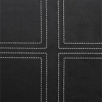Embroidered Craftsman Midnight Navy/Crisp White Organic Cotton Sateen Window Curtain Panel 52"x84"