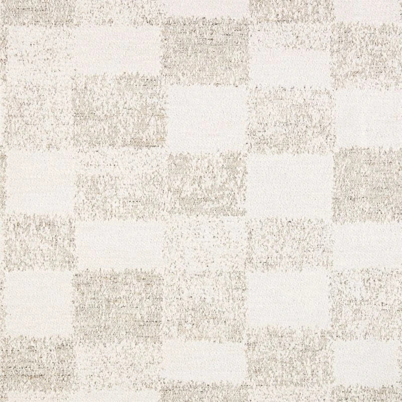 Charlie Cream and Grey Checkered Upholstered Kids Twin Bed