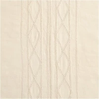 Natural Taupe Diamond Stitch EUROPEAN FLAX ™-Certified Linen Sheer Window Curtain Panel 52"x84"