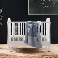 Jenny Lind Heirloom White Wood Convertible Baby Crib with Toddler Bed Rail