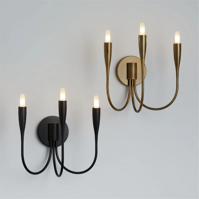 Iiona Black Candelabra Wall Sconce Light