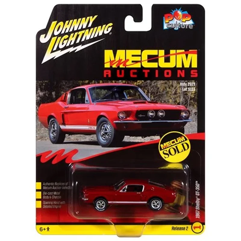 Johnny Lightning Pop Culture 2024 R2 1:64 Scale Die-Cast Metal Vehicle - Mecum Auctions 1967 Shelby GT-350