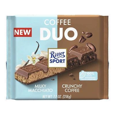 Ritter Sport Coffee Duo Milky Macchiato and Crunchy Coffee Chocolate Bar - 218g