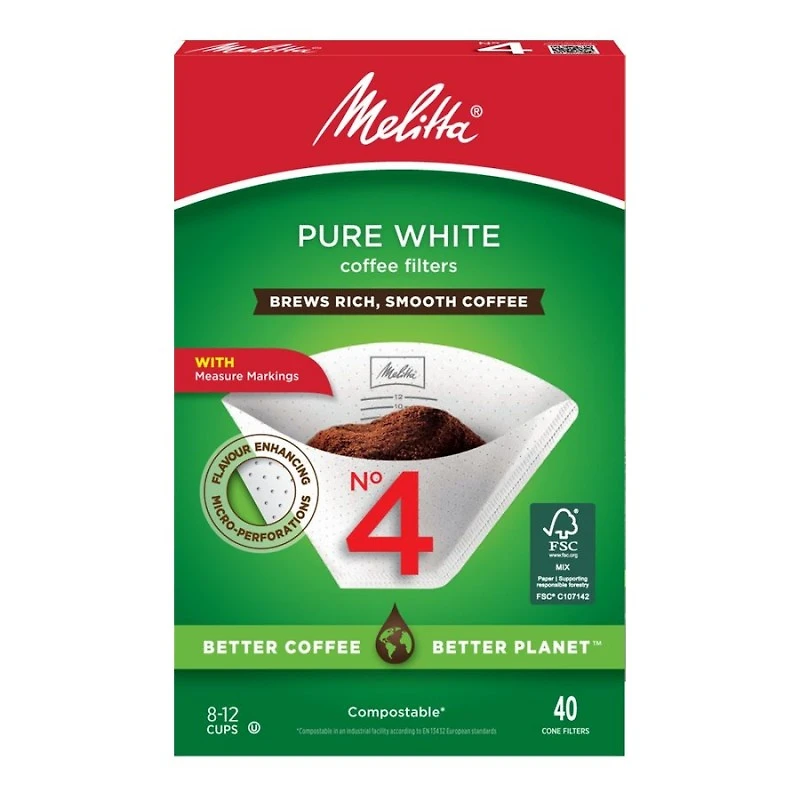 Melitta Coffee Filters - No.4 - White - 40s