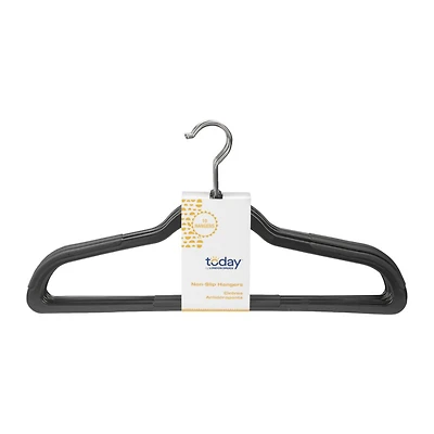 Today by London Drugs Non-Slip Hangers - Black - 10 pack / 45x23cm