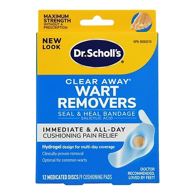 Dr. Scholl's Clear Away Wart Remover - 9 Strips/12 Discs