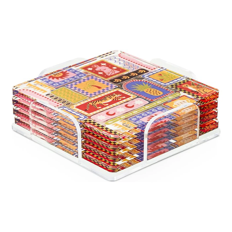 MEDICI ACRYLIC COASTERS in Red