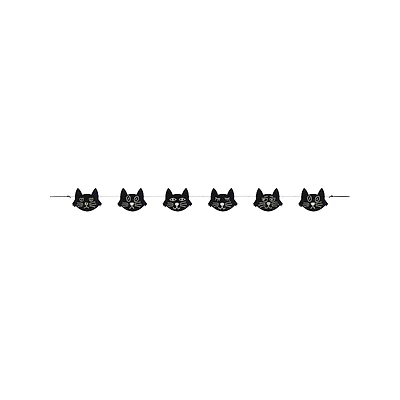 CAT FACES BANNER in Black