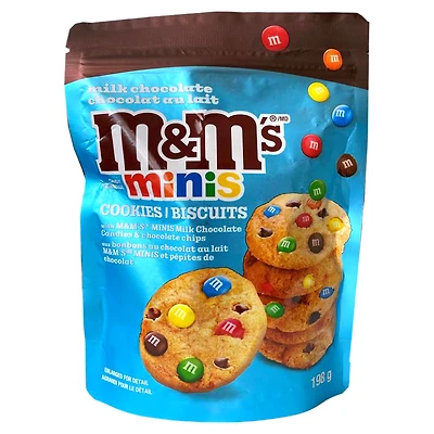 MM MILK CHOC MINI COOKIES 198G
