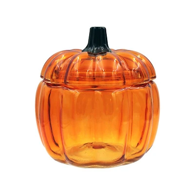 PUMPKIN SHAPE GLASS JAR