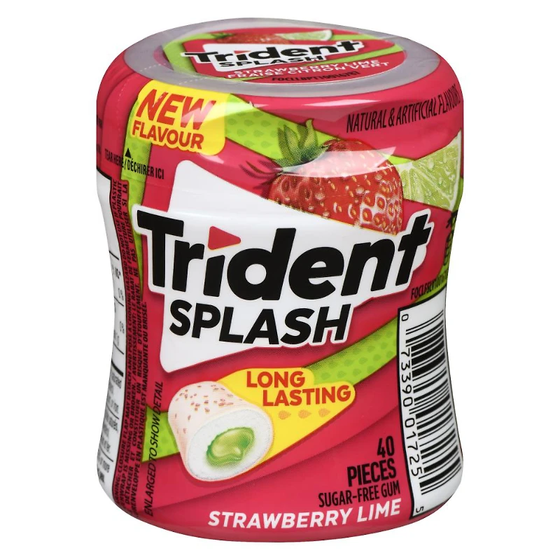 TRIDENT SPLASH STRAWBRY KIWI 40PCE/BOTTL
