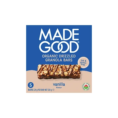 Made Good Chocolate Drizzled Granola Bar - Vanilla - 120g/5pk