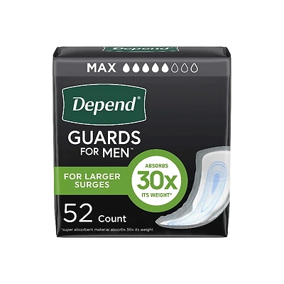 Depend Fresh Protection Incontinence Pads for Men - Maximum - 52's