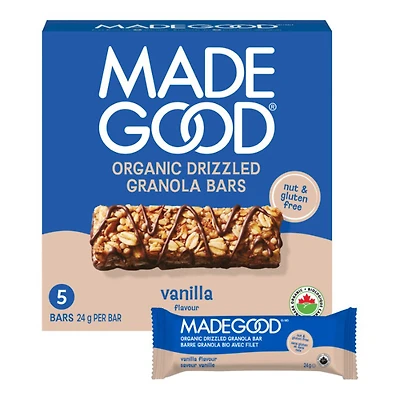 Made Good Chocolate Drizzled Granola Bar - Vanilla - 120g/5pk
