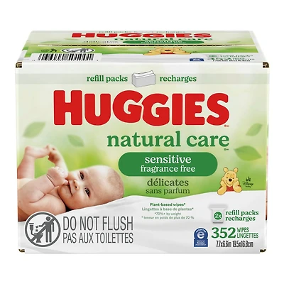 Huggies Natural Care Sensitive Baby Wipes Refills - Unscented - 2pk/352 Wipes