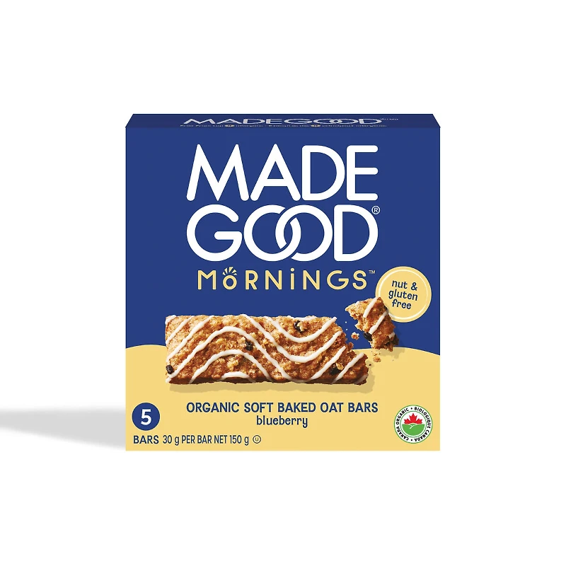 MadeGood Mornings Soft Baked Oat Bars - Blueberry - 5x30g
