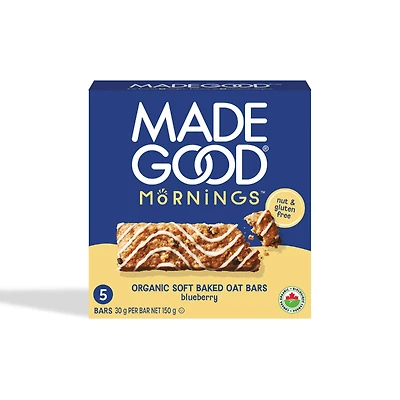 MadeGood Mornings Soft Baked Oat Bars - Blueberry - 5x30g