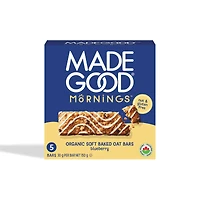 MadeGood Mornings Soft Baked Oat Bars - Blueberry - 5x30g