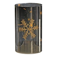 LED CYLINDER GLASS WHT SNWFK