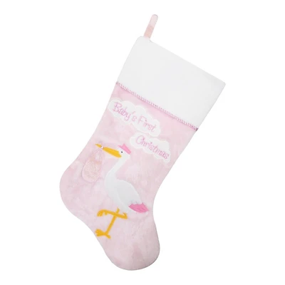 XMAS STOCKING PINK/WHITE
