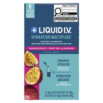 Liquid I.V. Hydration Multiplier Electrolyte Drink Mix Stick Packs - Lemon Lime - 6's