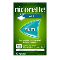 NICORETTE Nicotine Gums - 2mg - Extreme Chill Mint - 105's