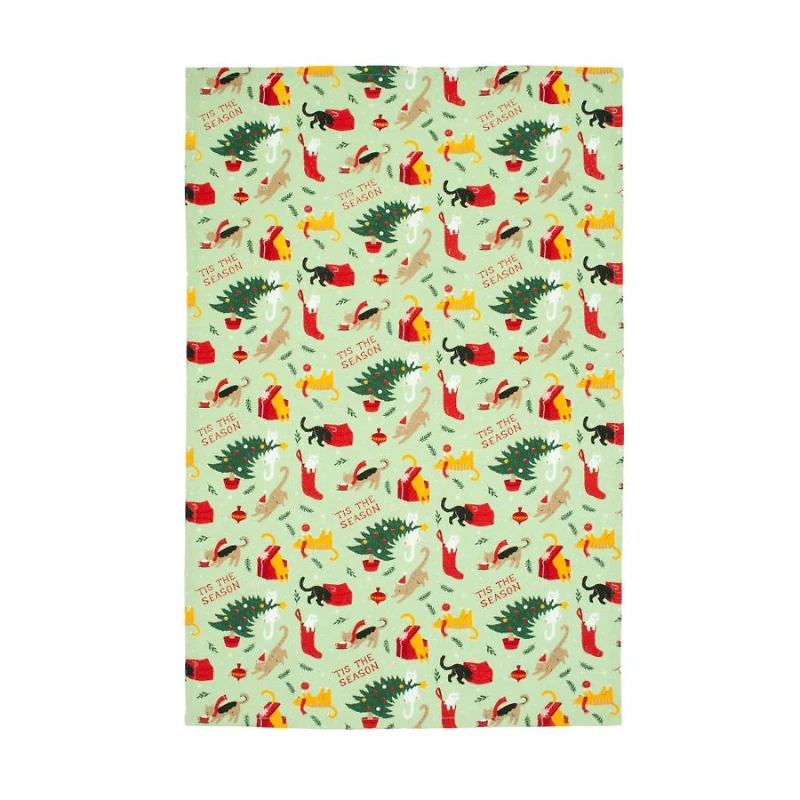 MU KITCHEN FESTIVE CATS TWL