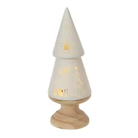 LED CERAMIC TREE WOOD W BASE