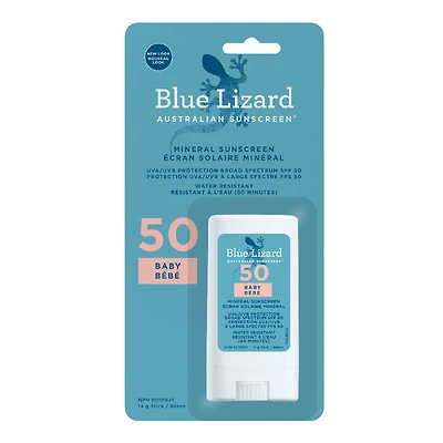 Blue Lizard Baby Australian Mineral Sunscreen Stick - SPF 50 - 14g