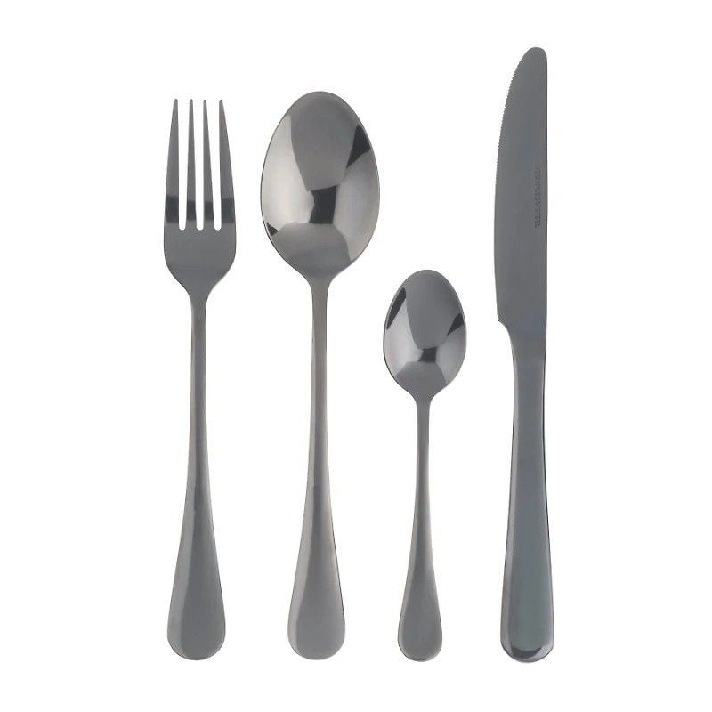 MEDICI S/S FLATWARE SET 16PCE/BLACK