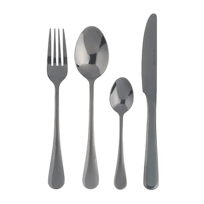 MEDICI S/S FLATWARE SET 16PCE/BLACK