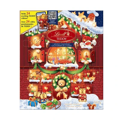 Lindt Holiday Teddy Bear Chocolate Advent Calendar - Assorted - 200g