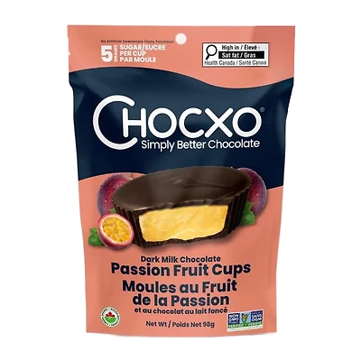 CHOCXO CUPS PASSION FRUIT 98G