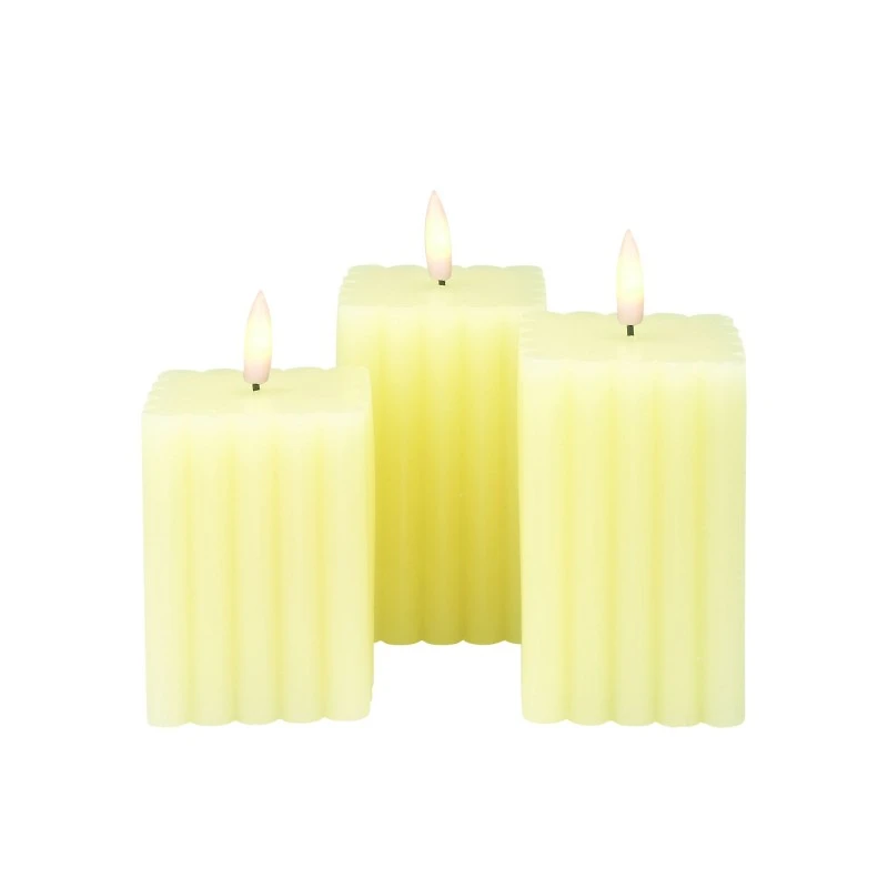 COLLECTION B/O LED CANDLE 3PC in Beige